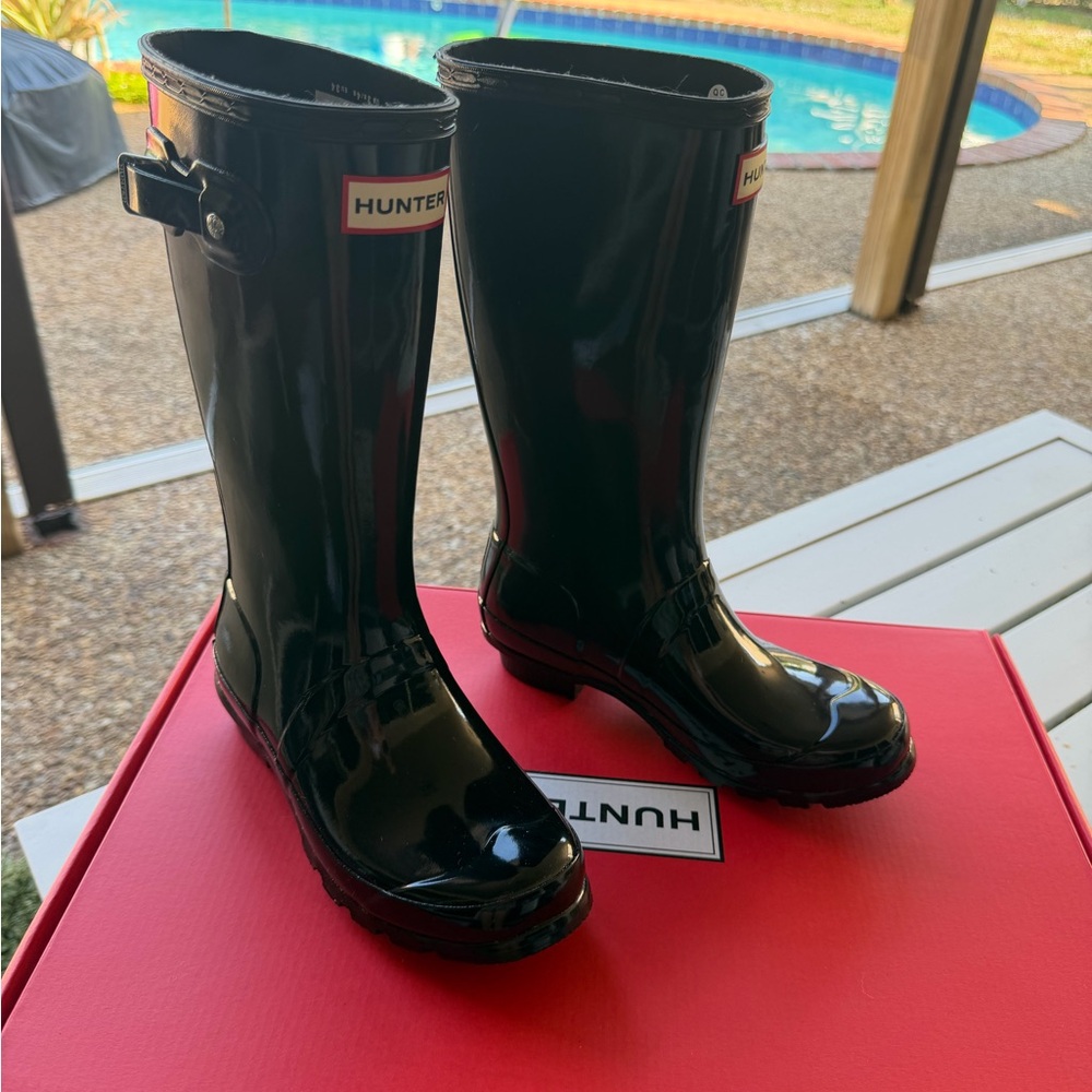 Hunter Glossy Black Original Rain Boots